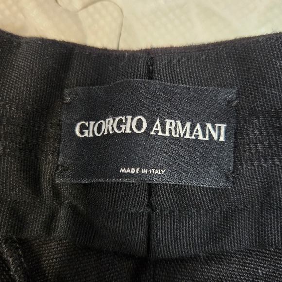 Giorgio Armani Mens Black Linen Blend Wide Leg Trousers Made in Italy Size 54 - Picture 5 of 11